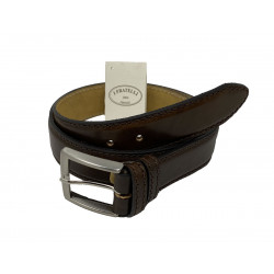 Leather Belt - Dark Brown - 4 cm