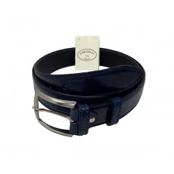 Leather Belt - Blue - 4 cm