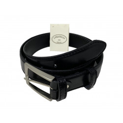Leather Belt - Black - 4 cm