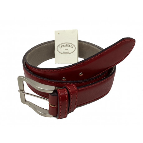 Ceinture en Cuir - Rouge - 4 cm