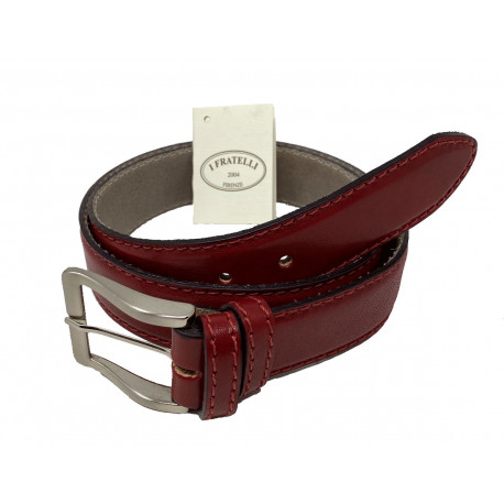 Cintura in Pelle - Rosso - 4 cm